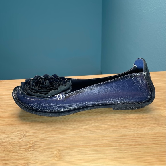 L'Artiste 'Dezi' Rosette Ballet Flats Navy Blue Rose Shoes Spring Step 38 7.5 8 - Picture 8 of 14